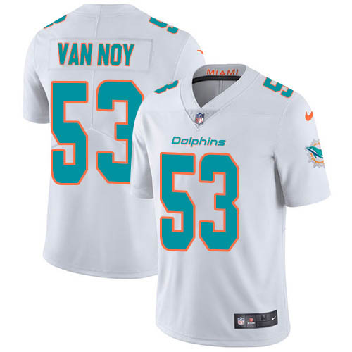 Personalized Dolphins #53 Kyle Van Noy White Men’s Stitched NFL Untouchable Limited Jersey