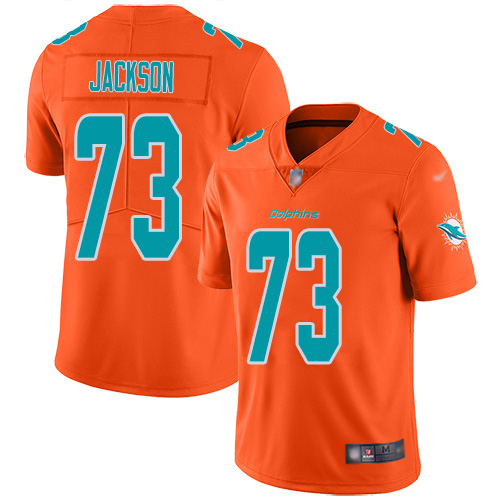 Personalized Dolphins #73 Austin Jackson Orange Men’s Stitched NFL Limited Inverted Legend Jersey