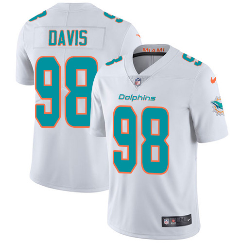 Personalized Dolphins #98 Raekwon Davis White Men’s Stitched NFL Untouchable Limited Jersey