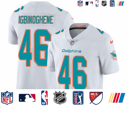 Personalized Dolphins #46 Noah Igbinoghene White Men’s Stitched NFL Untouchable Limited Jersey