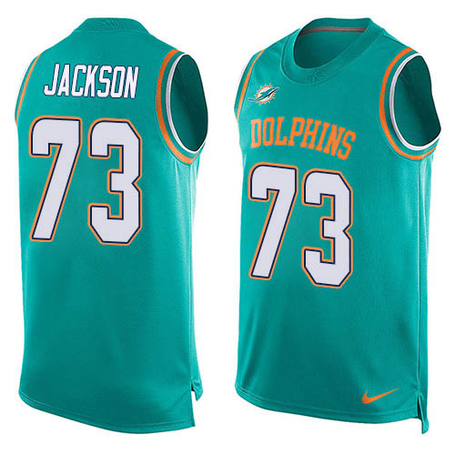 Personalized Dolphins #73 Austin Jackson Aqua Green Team Color Men’s Stitched NFL Limited Tank Top Jersey