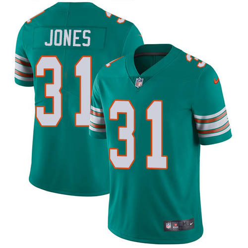 Personalized Dolphins #31 Byron Jones Aqua Green Alternate Men’s Stitched NFL Untouchable Limited Jersey