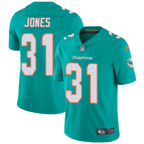 Personalized Dolphins #31 Byron Jones Aqua Green Team Color Men’s Stitched NFL Untouchable Limited Jersey