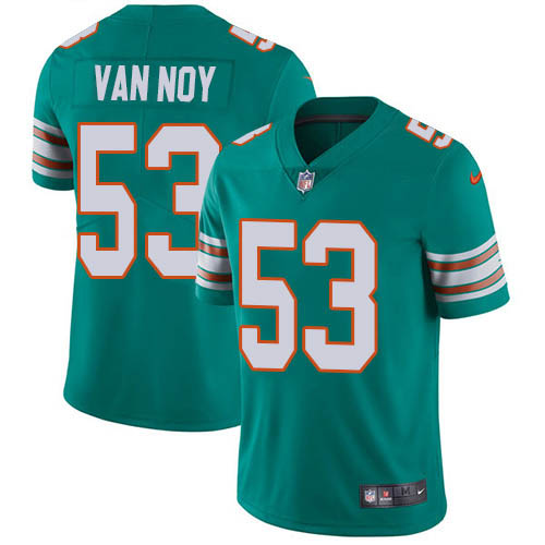 Personalized Dolphins #53 Kyle Van Noy Aqua Green Alternate Men’s Stitched NFL Untouchable Limited Jersey