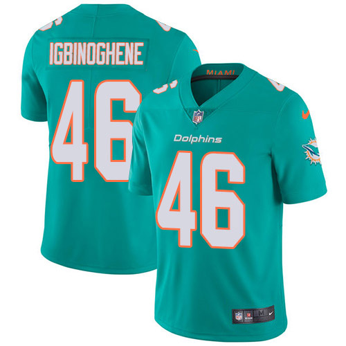 Personalized Dolphins #46 Noah Igbinoghene Aqua Green Team Color Men’s Stitched NFL Untouchable Limited Jersey