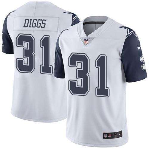 Personalized Cowboys #31 Trevon Diggs White Men’s Stitched NFL Limited Rush Jersey