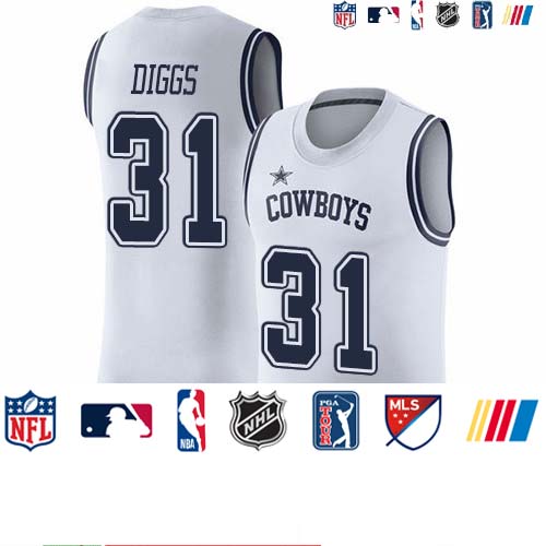 Personalized Cowboys #31 Trevon Diggs White Men’s Stitched NFL Limited Rush Tank Top Jersey