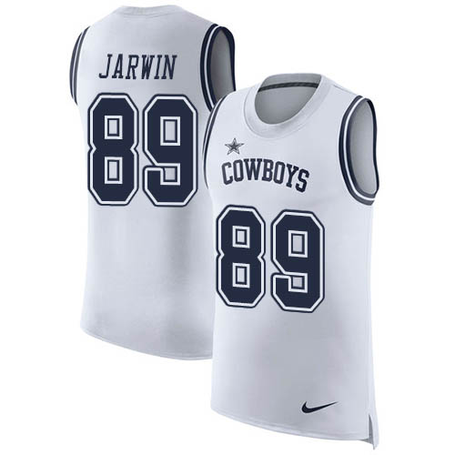 Personalized Cowboys #89 Blake Jarwin White Men’s Stitched NFL Limited Rush Tank Top Jersey