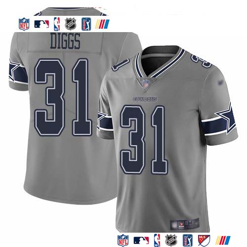 Personalized Cowboys #31 Trevon Diggs Gray Men’s Stitched NFL Limited Inverted Legend Jersey