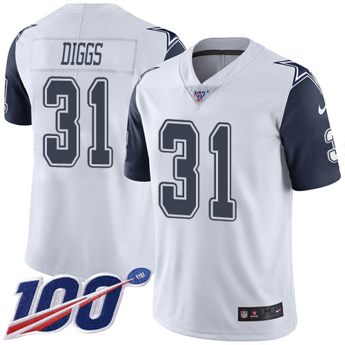 Personalized Cowboys #31 Trevon Diggs White Men’s Stitched NFL Limited Rush 100th Season Jersey