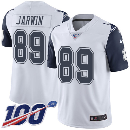 Personalized Cowboys #89 Blake Jarwin White Men’s Stitched NFL Limited Rush 100th Season Jersey