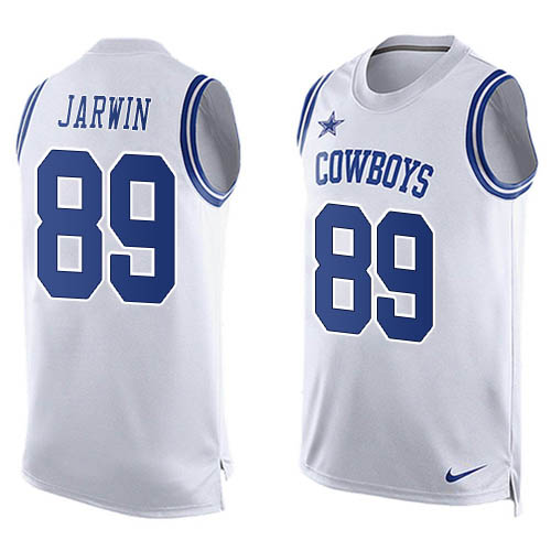 Personalized Cowboys #89 Blake Jarwin White Team Color Men’s Stitched NFL Limited Tank Top Jersey