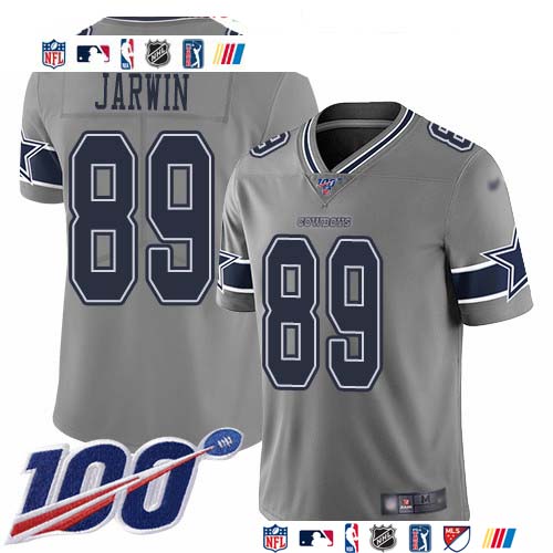 Personalized Cowboys #89 Blake Jarwin Gray Men’s Stitched NFL Limited Inverted Legend 100th Season Jersey