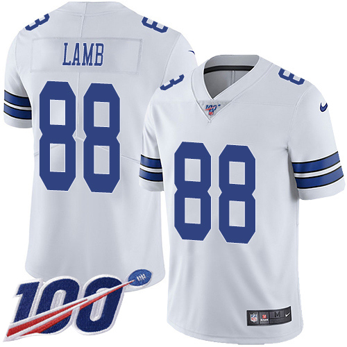 Personalized Cowboys #88 CeeDee Lamb White Men’s Stitched NFL 100th Season Untouchable Limited Jersey