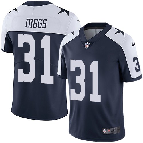Personalized Cowboys #31 Trevon Diggs Navy Blue Thanksgiving Men’s Stitched NFL Untouchable Limited Throwback Jersey