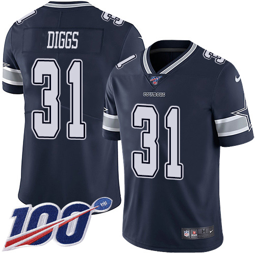 Personalized Cowboys #31 Trevon Diggs Navy Blue Team Color Men’s Stitched NFL 100th Season Untouchable Limited Jersey
