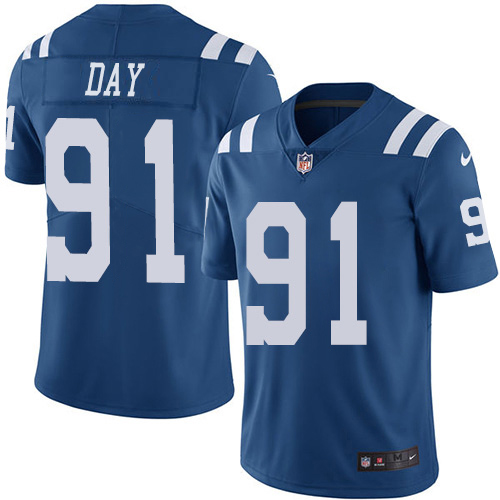 Personalized Colts #91 Sheldon Day Royal Blue Men’s Stitched NFL Limited Rush Jersey