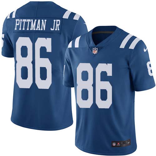 Personalized Colts #86 Michael Pittman Jr. Royal Blue Men’s Stitched NFL Limited Rush Jersey