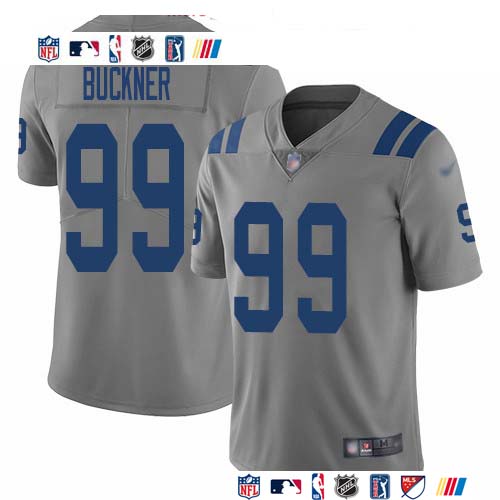 Personalized Colts #99 DeForest Buckner Gray Men’s Stitched NFL Limited Inverted Legend Jersey