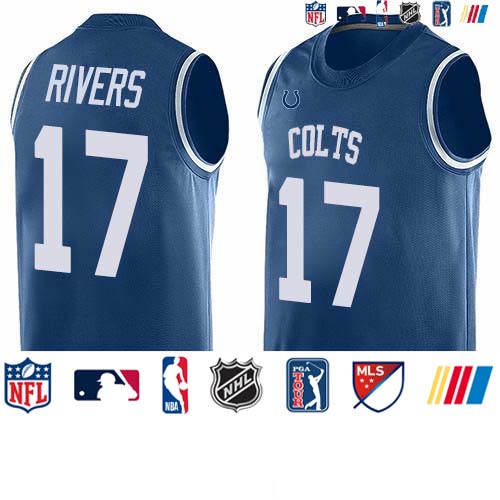 Personalized Colts #17 Philip Rivers Royal Blue Team Color Men’s Stitched NFL Limited Tank Top Jersey