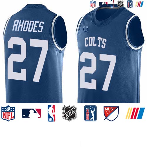 Personalized Colts #27 Xavier Rhodes Royal Blue Team Color Men’s Stitched NFL Limited Tank Top Jersey