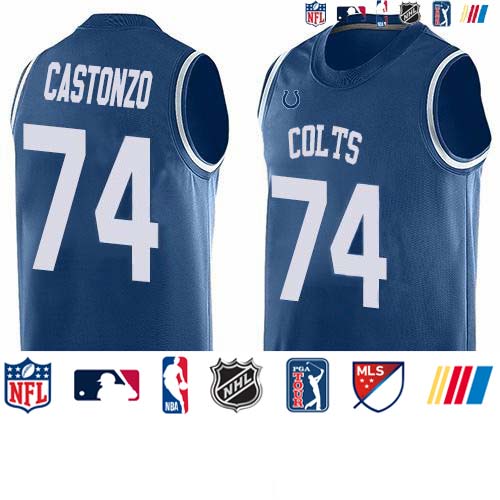 Personalized Colts #74 Anthony Castonzo Royal Blue Team Color Men’s Stitched NFL Limited Tank Top Jersey