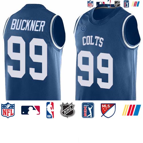 Personalized Colts #99 DeForest Buckner Royal Blue Team Color Men’s Stitched NFL Limited Tank Top Jersey