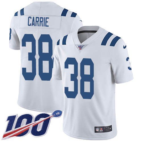 Personalized Colts #38 T.J. Carrie White Men’s Stitched NFL 100th Season Untouchable Limited Jersey