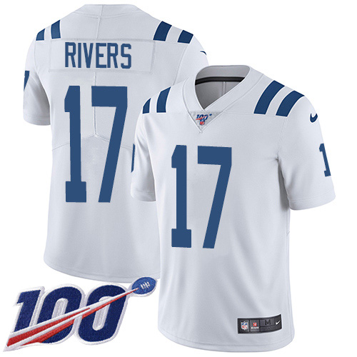 Personalized Colts #17 Philip Rivers White Men’s Stitched NFL 100th Season Untouchable Limited Jersey