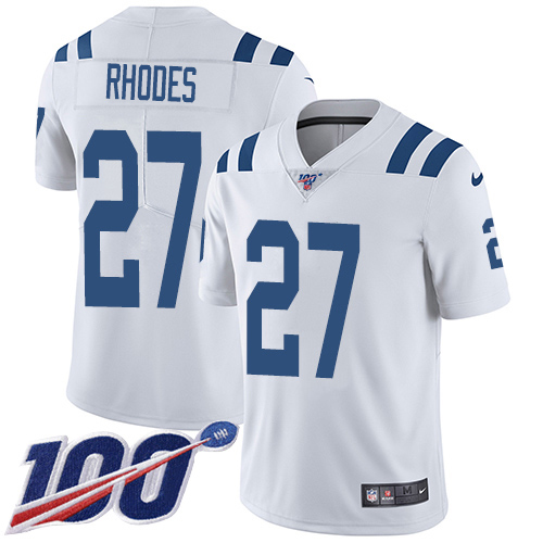 Personalized Colts #27 Xavier Rhodes White Men’s Stitched NFL 100th Season Untouchable Limited Jersey