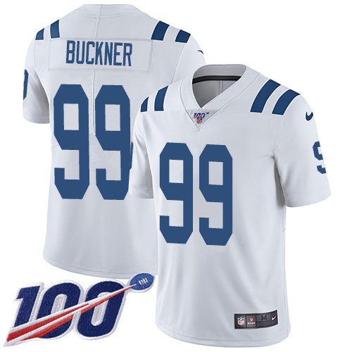 Personalized Colts #99 DeForest Buckner White Men’s Stitched NFL 100th Season Untouchable Limited Jersey