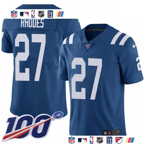 Personalized Colts #27 Xavier Rhodes Royal Blue Team Color Men’s Stitched NFL 100th Season Untouchable Limited Jersey