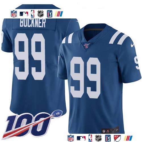 Personalized Colts #99 DeForest Buckner Royal Blue Team Color Men’s Stitched NFL 100th Season Untouchable Limited Jersey