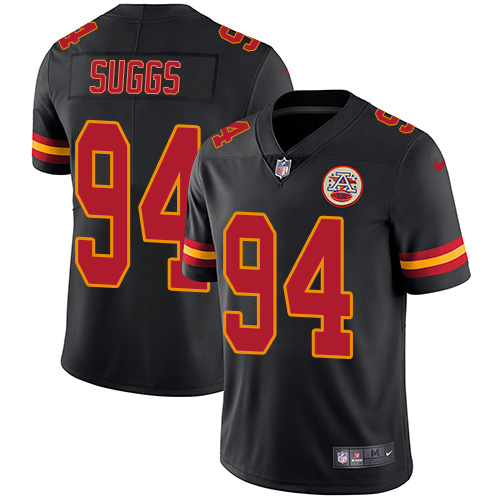 Personalized Chiefs #94 Terrell Suggs Black Men’s Stitched NFL Limited Rush Jersey