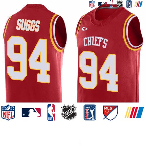 Personalized Chiefs #94 Terrell Suggs Red Team Color Men’s Stitched NFL Limited Tank Top Jersey