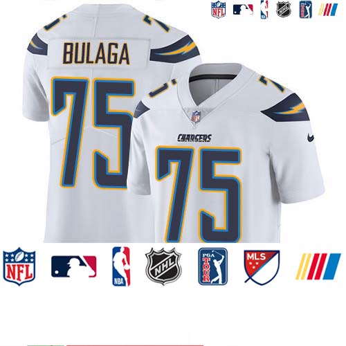 Personalized Chargers #75 Bryan Bulaga White Men’s Stitched NFL Untouchable Limited Jersey