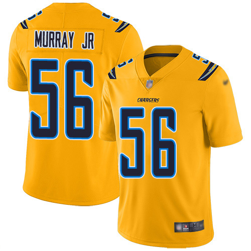 Personalized Chargers #56 Kenneth Murray Jr Gold Men’s Stitched NFL Limited Inverted Legend Jersey