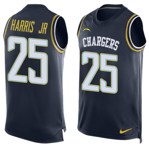 Personalized Chargers #25 Chris Harris Jr Navy Blue Team Color Men’s Stitched NFL Limited Tank Top Jersey