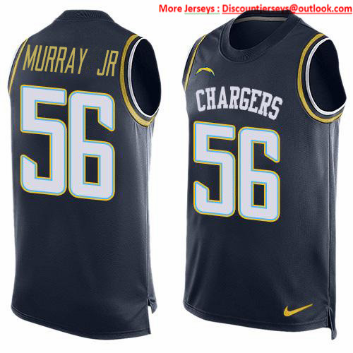 Personalized Chargers #56 Kenneth Murray Jr Navy Blue Team Color Men’s Stitched NFL Limited Tank Top Jersey
