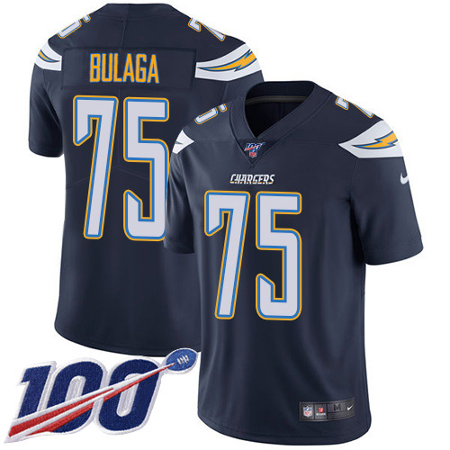 Personalized Chargers #75 Bryan Bulaga Navy Blue Team Color Men’s Stitched NFL 100th Season Untouchable Limited Jersey