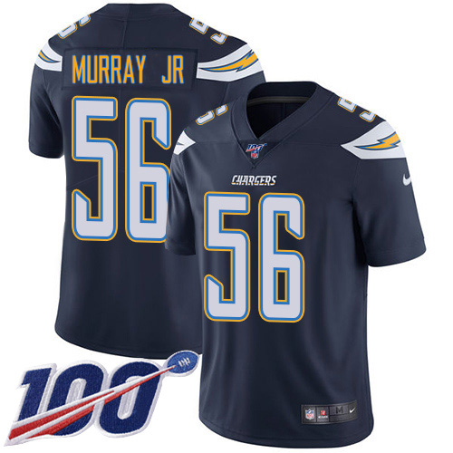 Personalized Chargers #56 Kenneth Murray Jr Navy Blue Team Color Men’s Stitched NFL 100th Season Untouchable Limited Jersey
