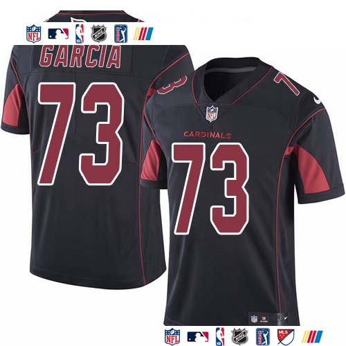 Personalized Cardinals #73 Max Garcia Black Men’s Stitched NFL Limited Rush Jersey