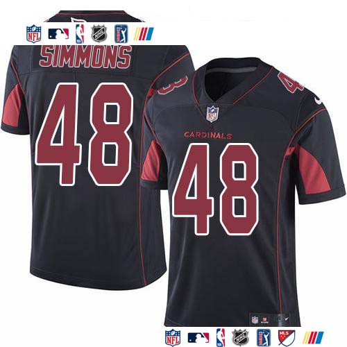 Personalized Cardinals #48 Isaiah Simmons Black Men’s Stitched NFL Limited Rush Jersey