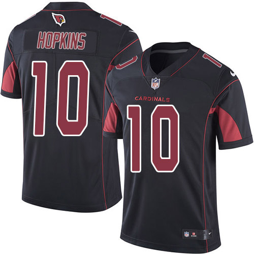 Personalized Cardinals #10 DeAndre Hopkins Black Men’s Stitched NFL Limited Rush Jersey