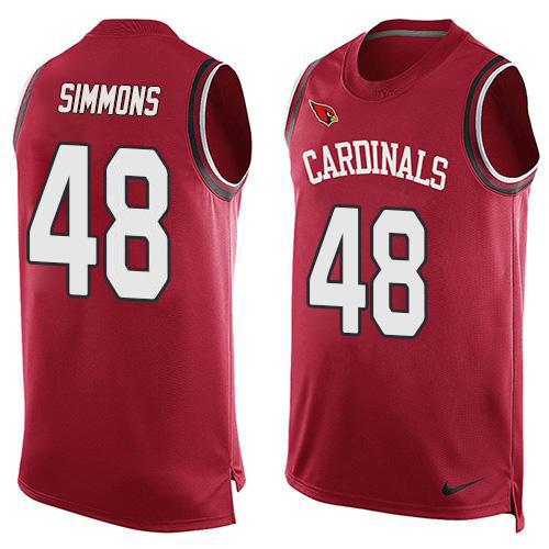 Personalized Cardinals #48 Isaiah Simmons Red Team Color Men’s Stitched NFL Limited Tank Top Jersey