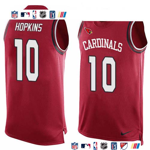 Personalized Cardinals #10 DeAndre Hopkins Red Team Color Men’s Stitched NFL Limited Tank Top Jersey