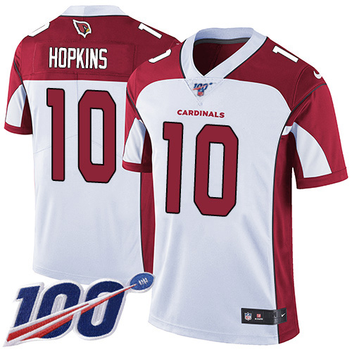Personalized Cardinals #10 DeAndre Hopkins White Men’s Stitched NFL 100th Season Untouchable Limited Jersey