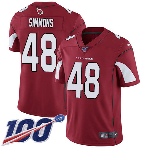 Personalized Cardinals #48 Isaiah Simmons Red Team Color Men’s Stitched NFL 100th Season Untouchable Limited Jersey