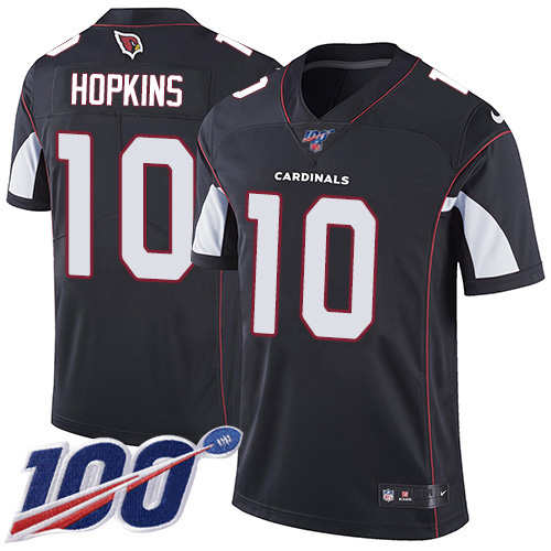 Personalized Cardinals #10 DeAndre Hopkins Black Alternate Men’s Stitched NFL 100th Season Untouchable Limited Jersey