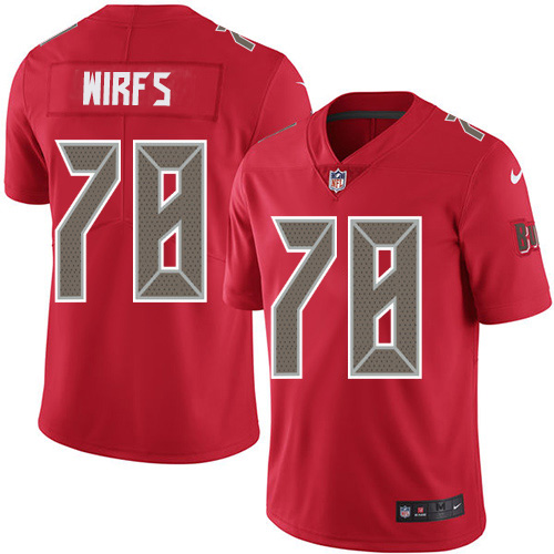 Personalized Buccaneers #78 Tristan Wirfs Red Men’s Stitched NFL Limited Rush Jersey